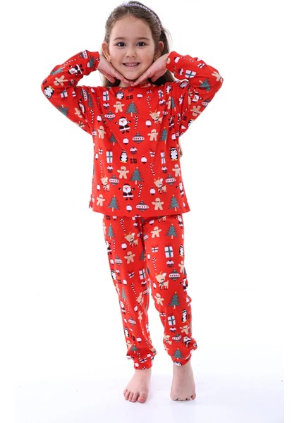 Unisex Yılbaşı Temalı Çocuk Pijama Takımı fiyatları