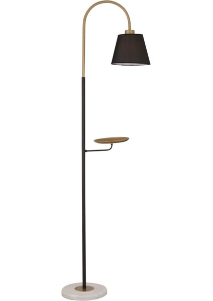 Lumina Siyah Şapkalı Eskitme Modern Tasarım Ayaklı Abajur Lamba Metal Lambader fiyatları