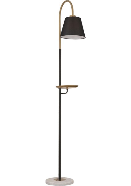 Lumina Siyah Şapkalı Eskitme Modern Tasarım Ayaklı Abajur Lamba Metal Lambader fırsatları