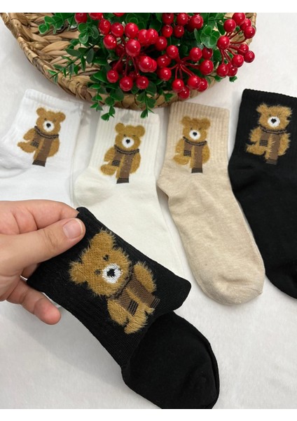 4'lü Teddy Bear Çorap