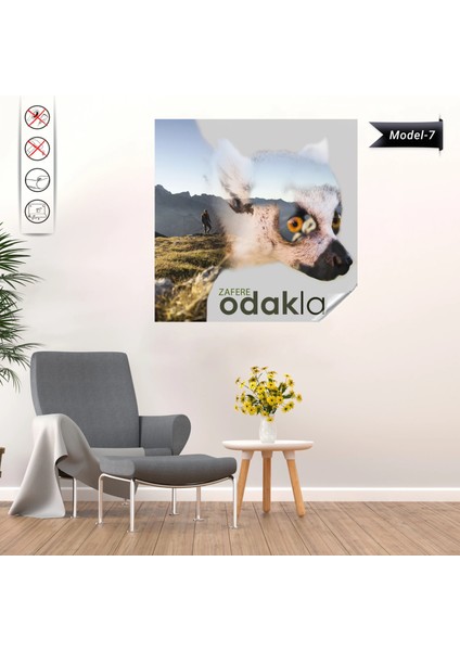 Statik Tutunma Özellikli Tablo - Poster Motivasyon (Model- 7) 72 cm x 72 cm 11