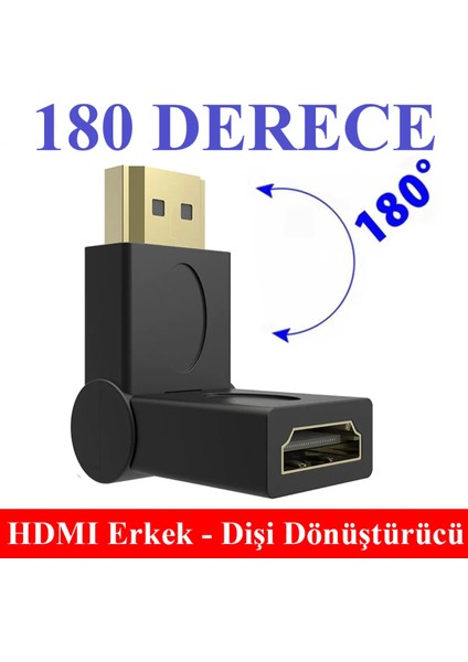 Hdmı 180 Derece Uzatma Aparatı Dirsek Adaptör Hdtv Için Ayarlanabilir Erkek Dişi Adaptör
