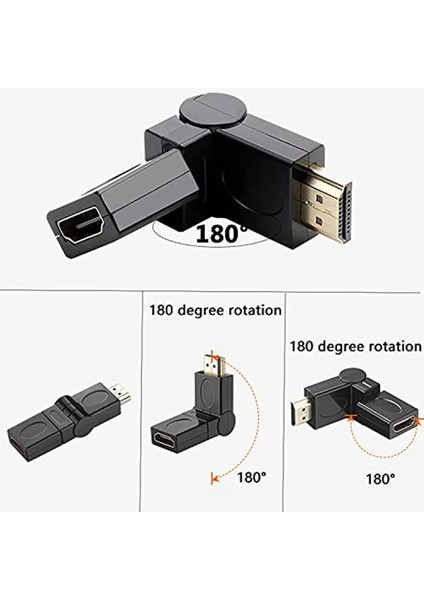 Hdmı 180 Derece Uzatma Aparatı Dirsek Adaptör Hdtv Için Ayarlanabilir Erkek Dişi Adaptör