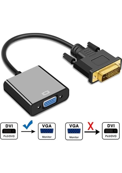 Dvı - D (24 1) To VGA Aktif Dönüştürücü Kablo (Dvı-D Erkek - VGA Dişi) Dvı In VGA Out Dvı VGA