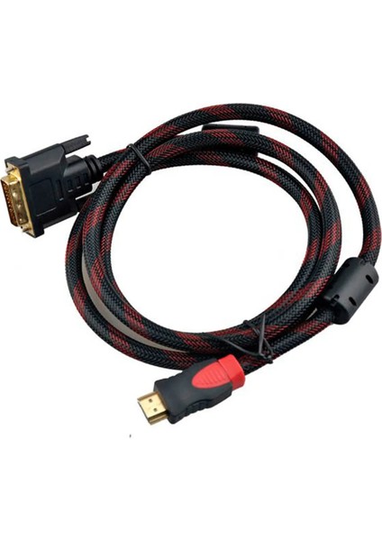 HDMI To DVI 24+1 Çevirici Dönüştürücü Monitör Kablosu 1.5 Metre Dual Link Dvı-D (24+1) Konnektörlü