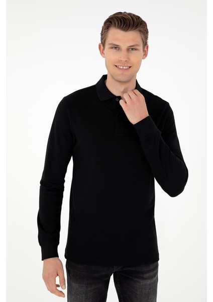 Polo Yaka %100 Pamuk Erkek Sweatshirt