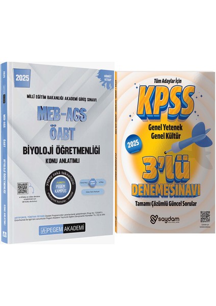 2025 Meb / Ags / Öabt Biyoloji Öğretmenliği Konu ANLATIMI / 2025 Çözümlü 3 Deneme