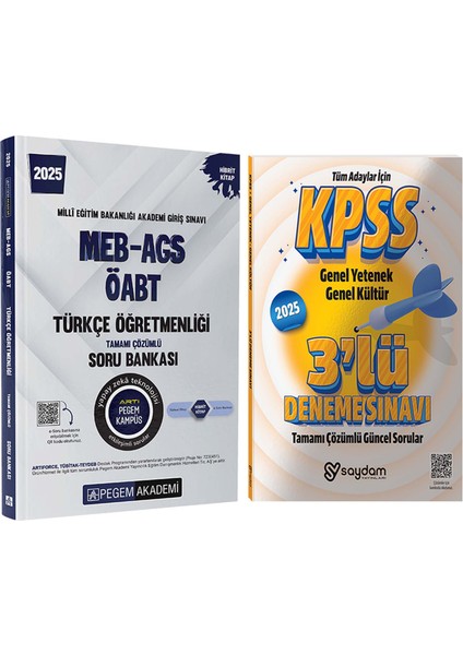 2025 Meb / Ags / Öabt Türkçe Öğretmenliği Tamamı Çözümlü Soru BANKASI / 2025 Çözümlü 3 Deneme