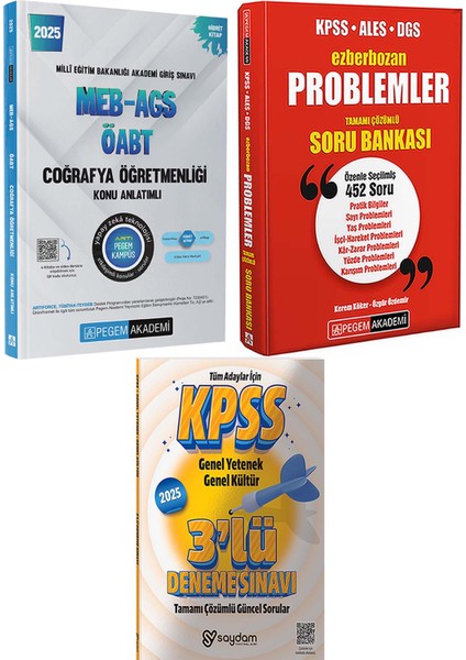 2025 Meb / Ags / Öabt Coğrafya Öğretmenliği Konu Anlatımı / Ezberbozan Problemler / Çözümlü 3 Deneme