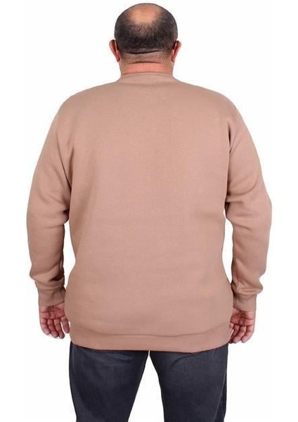 Erkek Büyük Beden Sıfır Yaka Sweat Twenty 24200 S.kahve