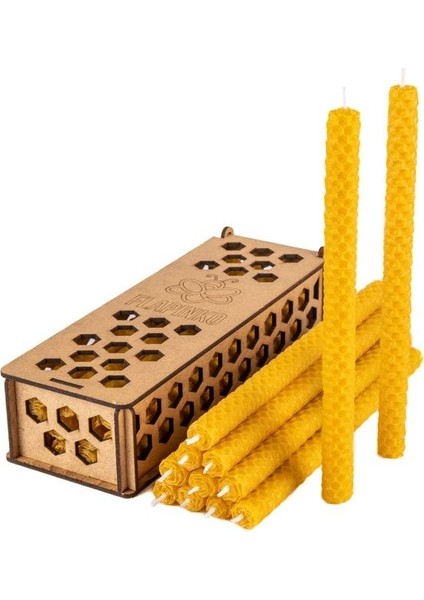 Bal Mumu 12 Li Set 21 cm x 1 cm ve Ahşap Kutulu