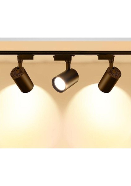 LED Siyah Kasa Günışığı 30W 3 Adet 360 Dönen Ray Spot Lamba 1 Metre Raylı Armatür fiyatları