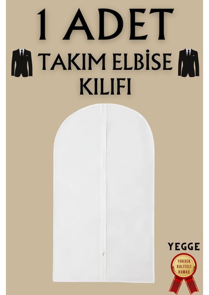 Takım Elbise Kılıfı, Kıyafet, Elbise Koruma Taşıma Kılıfı, Beyaz Gamboç , Elbise Hurcu 60X100CM