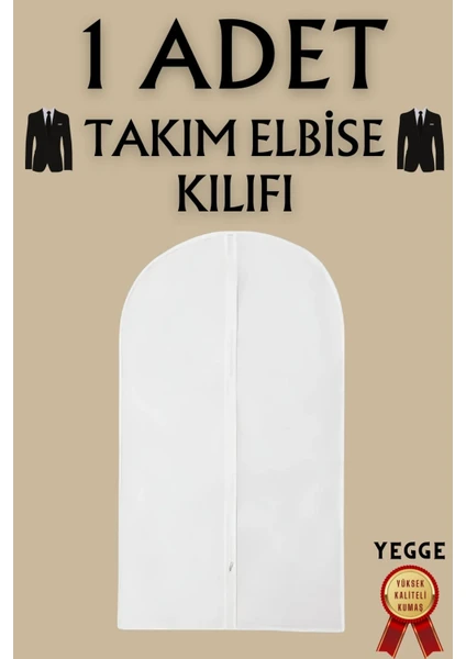 Takım Elbise Kılıfı, Kıyafet, Elbise Koruma Taşıma Kılıfı, Beyaz Gamboç , Elbise Hurcu 60X100CM