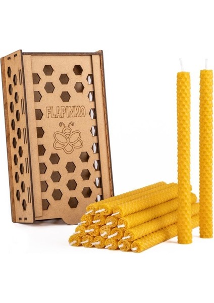 Bal Mumu 20 Li Set 20 cm x 1 cm ve Ahşap Kutulu