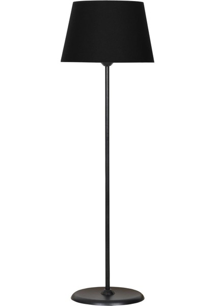 Siyah Kaplama Conic Düz Tek Ayak Metal Lambader