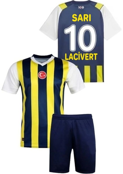 Çocuk Futfol Forma Sarı Lacivert Forma Özel