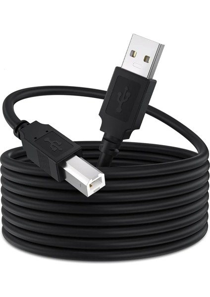 Yazıcı Kablosu Ara Printer USB Bağlantı Bağlama Kablo Network Lazer Hp Canon Brother Kablosu 3 Metre