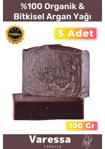 Premium Seri Organik Bitkisel %100 Doğal Güzel Kokulu El Yüz Saç Orijinal 5'li Argan Yağı Sabunu