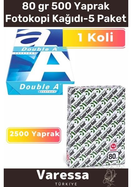 Özel Kırtasiye Serisi A4 80 gr Çok Kaliteli 2500 Yaprak Fotokopi Kağıdı 1 Koli 5 Paket