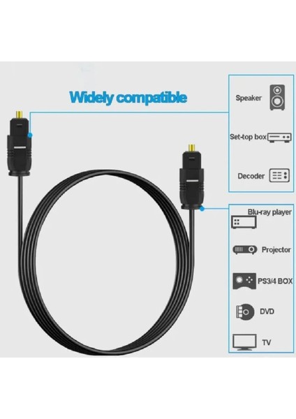 Fiber Dijital Optik 1 Metre Optic Sinema Sistemi Ses Kablosu Yüksek Kalite Toslink Kablo Cabble