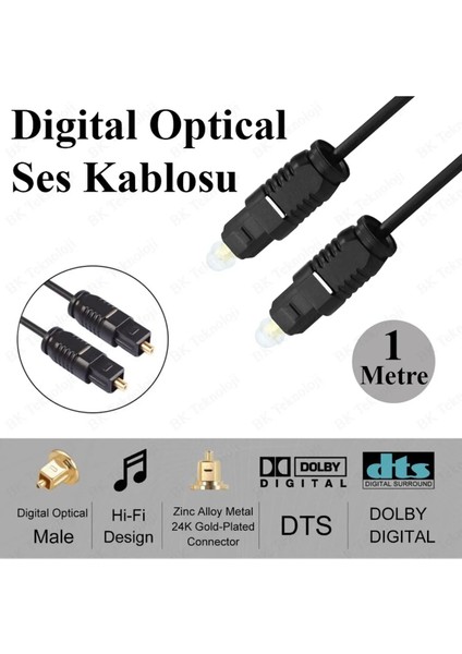 Fiber Dijital Optik 1 Metre Optic Sinema Sistemi Ses Kablosu Yüksek Kalite Toslink Kablo Cabble