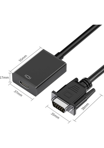 Yeni Nesil VGA To Hdmı Adaptörü Çıkış 1080P VGA Erkek Hdmı Kadın Ses Video Kablosu Dönüştürücüsü