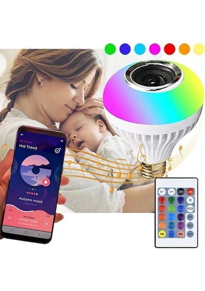 Bluetooth Hoparlör Akıllı Rgb Ledli Ampül Müzikli Lamba Ses Bombası Legend/led Musıc Dekorlu modelleri