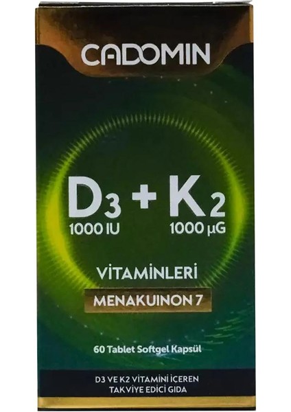 D3+K2 Vitaminleri 60 Softjel Kapsül