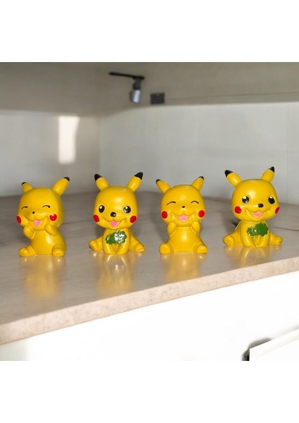 4 Adet Pikachu Pokemon Biblo Dekoratif Biblo Noel Süsleri Yılbaşı leri Vitrin Dekor
