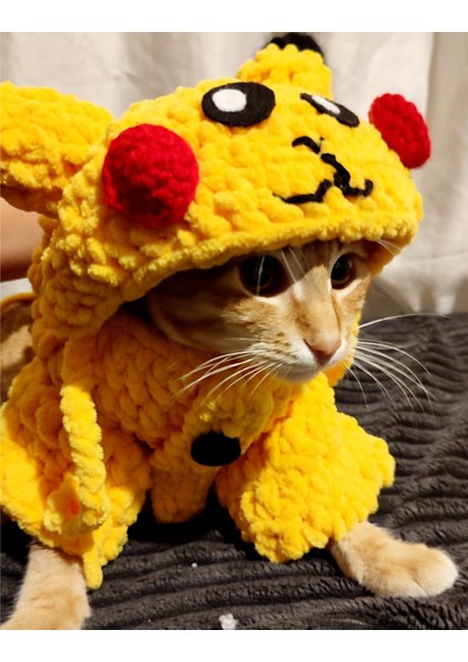 Pikachu Örgü Kedi Kıyafeti