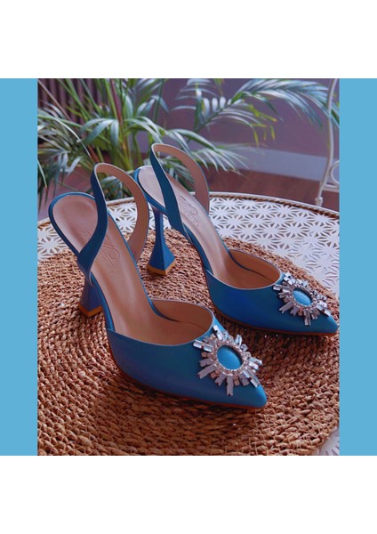 Stiletto Mavi Güneş Taşlı Cindy
