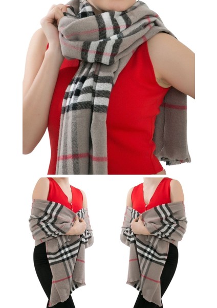 1 Adet Kadın Büyük Bedene Uygun Yumuşak Dokulu Kışlık Desenli Atkı Omuz Şalı modelleri