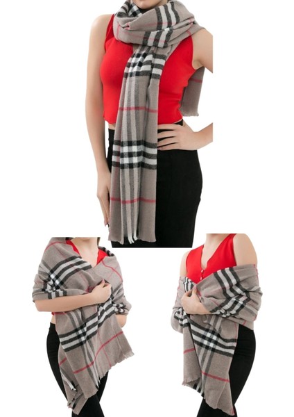 1 Adet Kadın Büyük Bedene Uygun Yumuşak Dokulu Kışlık Desenli Atkı Omuz Şalı indirimleri