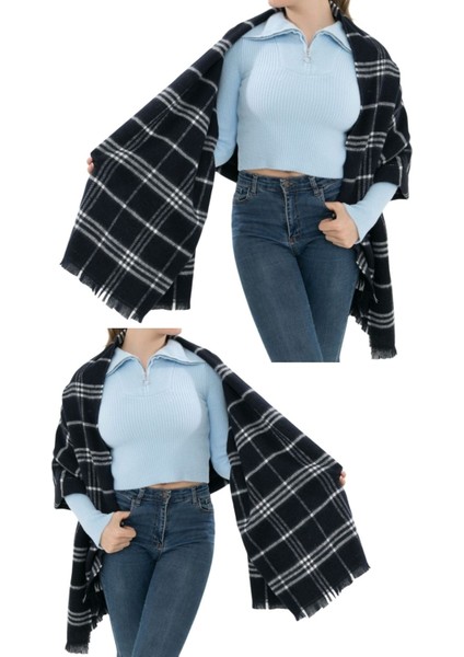 1 Adet Kadın Büyük Bedene Uygun Yumuşak Dokulu Kışlık Desenli Atkı Omuz Şalı indirimleri