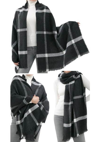 1 Adet Kadın Büyük Bedene Uygun Yumuşak Dokulu Kışlık Desenli Atkı Omuz Şalı fiyatları