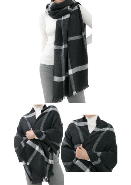 1 Adet Kadın Büyük Bedene Uygun Yumuşak Dokulu Kışlık Desenli Atkı Omuz Şalı indirimleri