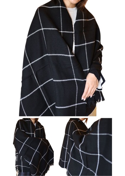 1 Adet Kadın Büyük Bedene Uygun Yumuşak Dokulu Kışlık Desenli Atkı Omuz Şalı indirimleri