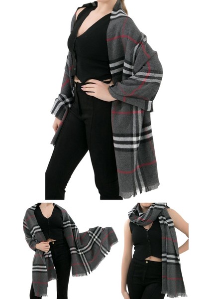 1 Adet Kadın Büyük Bedene Uygun Yumuşak Dokulu Kışlık Desenli Atkı Omuz Şalı indirimleri