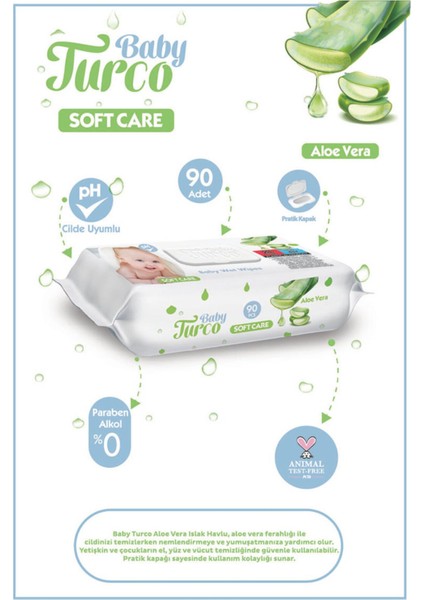 Soft Care Aloe Vera Islak Havlu Mendil 90 Adet fiyatları