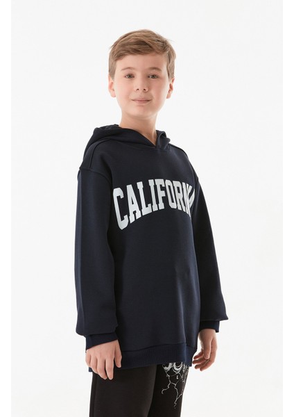 3 Iplik California Baskılı Kapüşonlu Erkek Çocuk Sweatshirt