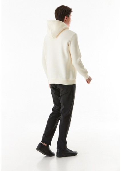 3 Iplik Yazı Nakışlı Kanguru Cepli Kapüşonlu Sweatshirt fırsatları