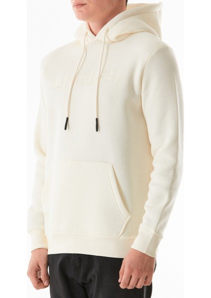 3 Iplik Yazı Nakışlı Kanguru Cepli Kapüşonlu Sweatshirt indirimleri