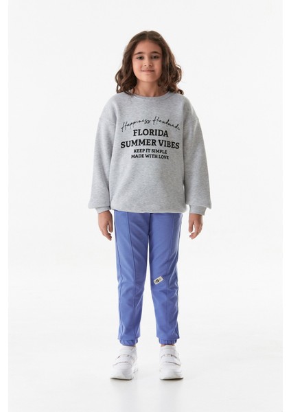 Beli Lastikli Çift Cepli Çimalı Jogger Kız Çocuk Eşofman Altı