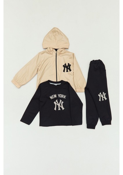 Ny Nakışlı Jogger 3 Lü Erkek Çocuk Takım