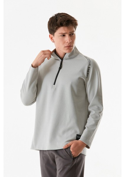 Collective Energy Yazı Baskılı Yarım Fermuarlı Dik Yaka Sweatshirt fiyatları