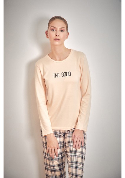 The Good Yazı Baskılı Bisiklet Yaka 2 Li Pijama Takımı