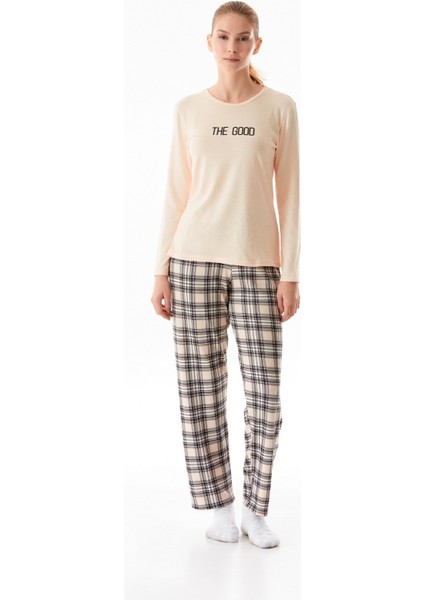 The Good Yazı Baskılı Bisiklet Yaka 2 Li Pijama Takımı