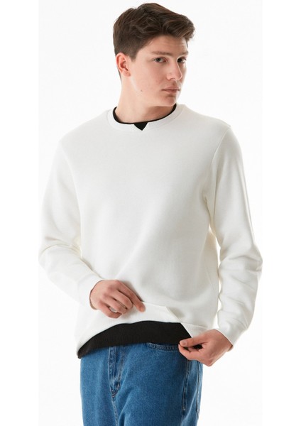 3 Iplik Basic Bisiklet Yaka Sweatshirt