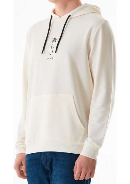 Lonely Yazı Baskılı Kapüşonlu Kanguru Cepli Sweatshirt fırsatları
